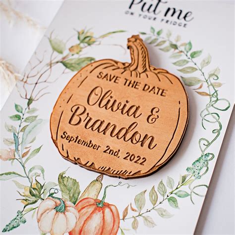 fall wedding save the dates|pumpkin save the date magnets.